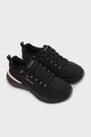 Skechers Skech-Air Dynamight 2.0 Hakiki Deri Logolu Bağcıklı Sneaker Bayan Ayakkabı 150373 TKBKRG Siyah-Pembe Altın