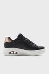 Skechers Uno Court-Courted Air Hakiki Deri Logolu Bağcıklı Sneaker Kadın Ayakkabı 177700 BLK SİYAH