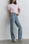 Sky Pamuklu Straight Fit Yüksek Bel Jeans Kadın Kot Pantolon 1010627-87795 MAVİ