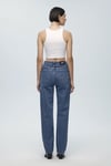 Sky Streç Pamuklu Straight Fit Yüksek Bel Boru Paça Jeans Kadın Kot Pantolon 1010627-87211 AÇIK MAVİ
