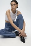 Sky Streç Pamuklu Straight Fit Yüksek Bel Boru Paça Jeans Kadın Kot Pantolon 1010627-87211 AÇIK MAVİ