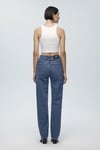Sky Streç Pamuklu Straight Fit Yüksek Bel Boru Paça Jeans Kadın Kot Pantolon 1010627-87211 AÇIK MAVİ