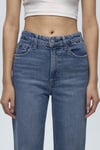 Sky Streç Pamuklu Straight Fit Yüksek Bel Boru Paça Jeans Kadın Kot Pantolon 1010627-87211 AÇIK MAVİ