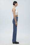 Sky Streç Pamuklu Straight Fit Yüksek Bel Boru Paça Jeans Kadın Kot Pantolon 1010627-87211 AÇIK MAVİ