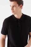 Slim Fit % 100 Pamuk Düğmeli Erkek Polo T Shirt 064946-21842 SİYAH