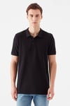 Slim Fit % 100 Pamuk Düğmeli Erkek Polo T Shirt 064946-21842 SİYAH