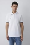 Slim Fit % 100 Pamuk Düğmeli Polo T Shirt Erkek Polo Yaka T Shirt 066039-620 BEYAZ