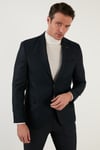 Slim Fit 6 Drop Çift Yırtmaçlı Blazer Erkek Ceket 216SERARDO LACİVERT