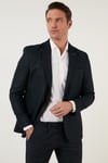 Slim Fit 6 Drop Çift Yırtmaçlı Blazer Erkek Ceket 216SERARDO LACİVERT
