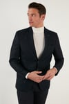 Slim Fit 6 Drop Çift Yırtmaçlı Blazer Erkek Ceket 216SERARDO LACİVERT