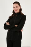 Slim Fit Anti-Pilling Tüylenme Yapmayan Fermuarlı Cepli Hırka 2' li Paket Kadın Polar 5907002S2 LACİVERT-SİYAH