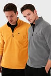Slim Fit Anti-Pilling Tüylenme Yapmayan Şardonlu Soğuk Geçirmez  2'li Paket Erkek Polar 5906001S2 GRİ-HARDAL