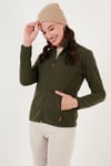Slim Fit Anti-Pilling Tüylenme Yapmayan Fermuarlı Cepli  Hırka Kadın Polar 5907002 HAKİ
