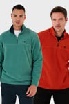 Slim Fit Anti-Pilling Tüylenme Yapmayan Şardonlu Soğuk Geçirmez  2'li Paket Erkek Polar 5906001S2 ORANJ-BENETTON