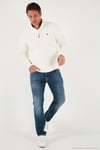 Slim Fit Anti-Pilling Tüylenme Yapmayan Bato Yaka Kışlık Şardonlu Erkek Polar 5906001 EKRU