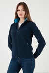 Slim Fit Anti-Pilling Tüylenme Yapmayan Fermuarlı Cepli  Hırka Kadın Polar 5907002 LACİVERT