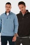 Slim Fit Anti-Pilling Tüylenme Yapmayan Şardonlu Soğuk Geçirmez  2'li Paket Erkek Polar 5906001S2 Antrasit-Açık Mavi