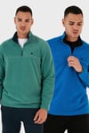 Slim Fit Anti-Pilling Tüylenme Yapmayan Şardonlu Soğuk Geçirmez  2'li Paket Erkek Polar 5906001S2 BENETTON-SAKS