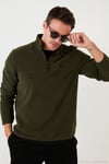 Slim Fit Anti-Pilling Tüylenme Yapmayan Şardonlu Soğuk Geçirmez  2'li Paket Erkek Polar 5906001S2 Haki-Oranj