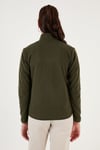 Slim Fit Anti-Pilling Tüylenme Yapmayan Fermuarlı Cepli  Hırka Kadın Polar 5907002 HAKİ