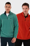 Slim Fit Anti-Pilling Tüylenme Yapmayan Şardonlu Soğuk Geçirmez  2'li Paket Erkek Polar 5906001S2 ORANJ-BENETTON