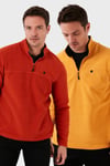 Slim Fit Anti-Pilling Tüylenme Yapmayan Şardonlu Soğuk Geçirmez  2'li Paket Erkek Polar 5906001S2 Hardal-Orange