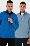 Slim Fit Anti-Pilling Tüylenme Yapmayan Şardonlu Soğuk Geçirmez  2'li Paket Erkek Polar 5906001S2 Açık Mavi-Saks