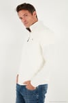Slim Fit Anti-Pilling Tüylenme Yapmayan Bato Yaka Kışlık Şardonlu Erkek Polar 5906001 EKRU