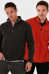 Slim Fit Anti-Pilling Tüylenme Yapmayan Şardonlu Soğuk Geçirmez  2'li Paket Erkek Polar 5906001S2 ORANGE-ANTRASİT