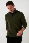 Slim Fit Anti-Pilling Tüylenme Yapmayan Şardonlu Soğuk Geçirmez  2'li Paket Erkek Polar 5906001S2 GRİ-HAKİ