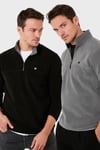 Slim Fit Anti-Pilling Tüylenme Yapmayan Şardonlu Soğuk Geçirmez  2'li Paket Erkek Polar 5906001S2 GRİ-SİYAH
