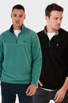 Slim Fit Anti-Pilling Tüylenme Yapmayan Şardonlu Soğuk Geçirmez  2'li Paket Erkek Polar 5906001S2 Benetton-Siyah