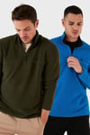 Slim Fit Anti-Pilling Tüylenme Yapmayan Şardonlu Soğuk Geçirmez  2'li Paket Erkek Polar 5906001S2 Haki-Saks