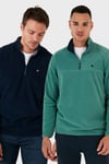 Slim Fit Anti-Pilling Tüylenme Yapmayan Şardonlu Soğuk Geçirmez  2'li Paket Erkek Polar 5906001S2 Benetton-Lacivert