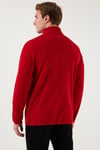 Slim Fit Anti-Pilling Tüylenme Yapmayan Bato Yaka Kışlık Şardonlu Erkek Polar 5906001 BORDO