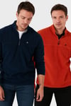 Slim Fit Anti-Pilling Tüylenme Yapmayan Şardonlu Soğuk Geçirmez  2'li Paket Erkek Polar 5906001S2 Orange-Lacivert