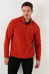 Slim Fit Anti-Pilling Tüylenme Yapmayan Şardonlu Soğuk Geçirmez  2'li Paket Erkek Polar 5906001S2 ORANJ-SİYAH