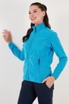 Slim Fit Anti-Pilling Tüylenme Yapmayan Fermuarlı Cepli  Hırka Kadın Polar 5907002 TURKUAZ