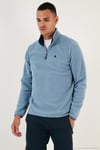 Slim Fit Anti-Pilling Tüylenme Yapmayan Şardonlu Soğuk Geçirmez  2'li Paket Erkek Polar 5906001S2 Açık Mavi-Orange