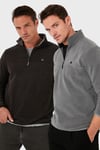 Slim Fit Anti-Pilling Tüylenme Yapmayan Şardonlu Soğuk Geçirmez  2'li Paket Erkek Polar 5906001S2 ANTRASİT-GRİ
