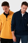 Slim Fit Anti-Pilling Tüylenme Yapmayan Şardonlu Soğuk Geçirmez  2'li Paket Erkek Polar 5906001S2 HARDAL-LACİVERT