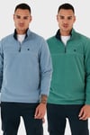 Slim Fit Anti-Pilling Tüylenme Yapmayan Şardonlu Soğuk Geçirmez  2'li Paket Erkek Polar 5906001S2 Açık Mavi-Benetton