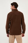 Slim Fit Anti-Pilling Tüylenme Yapmayan Bato Yaka Kışlık Şardonlu Erkek Polar 5906001 KAHVE