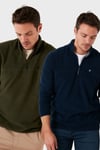 Slim Fit Anti-Pilling Tüylenme Yapmayan Şardonlu Soğuk Geçirmez  2'li Paket Erkek Polar 5906001S2 HAKİ-LACİVERT
