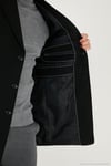 Slim Fit Apaş Yaka Astarlı Kaşe Erkek Kaban 584K1217 SİYAH