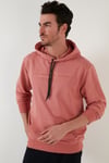 Slim Fit Baskılı Kapüşonlu Kanguru Cepli Pamuklu Erkek Sweat 5414018 GÜL