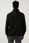 Slim Fit Baskılı Kapüşonlu Kanguru Cepli Pamuklu Erkek Sweat 5414017 SİYAH