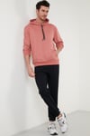 Slim Fit Baskılı Kapüşonlu Kanguru Cepli Pamuklu Erkek Sweat 5414018 GÜL
