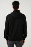 Slim Fit Baskılı Kapüşonlu Kanguru Cepli Pamuklu Erkek Sweat 5414018 SİYAH