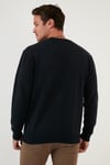 Slim Fit Bisiklet Yaka Pamuklu Erkek Kazak 4562013W4 LACİVERT